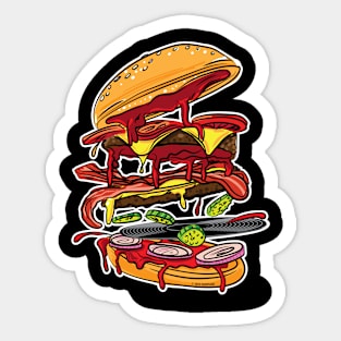 BBQ Hickory Bacon Double Cheese Burger with Vinyl Record Sticker